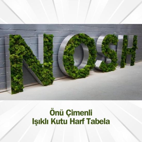 Yapay Çimli Işıklı Kutu Harf Tabela