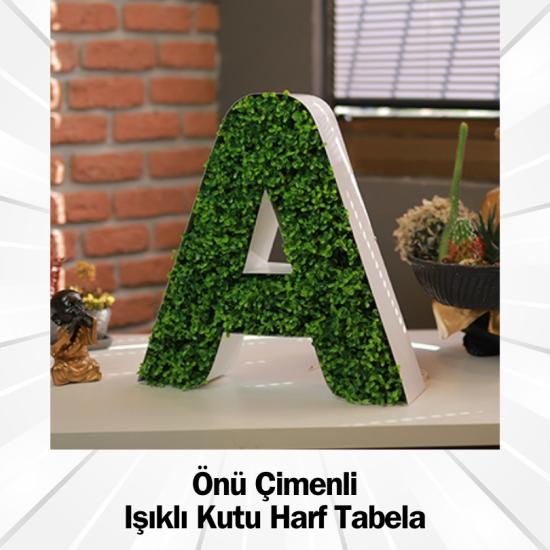 Yapay Çimli Işıklı Kutu Harf Tabela