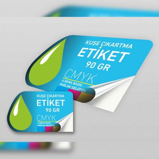 8,3x5,1 cm Etiket Sticker ÖZEL KESİM